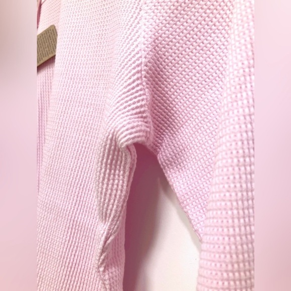 SKIMS Waffle Long Sleeve Baby Tee Cherry Blossom Pink XS NWT - Picture 8 of 10